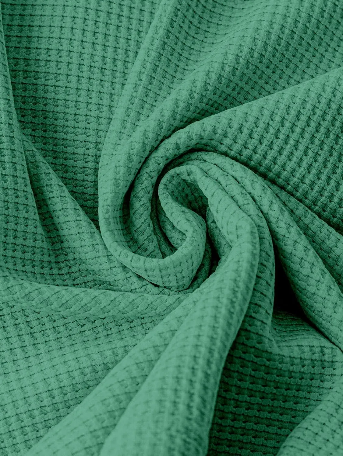 Waffle Knit Crew Neck Tee — Light Green — view 5