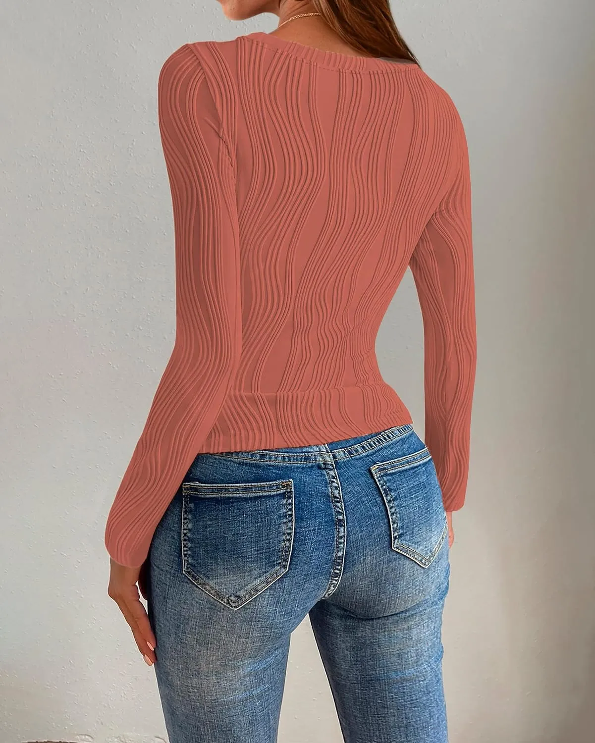 Y2K Long Sleeve Tee — Rust Red — view 3