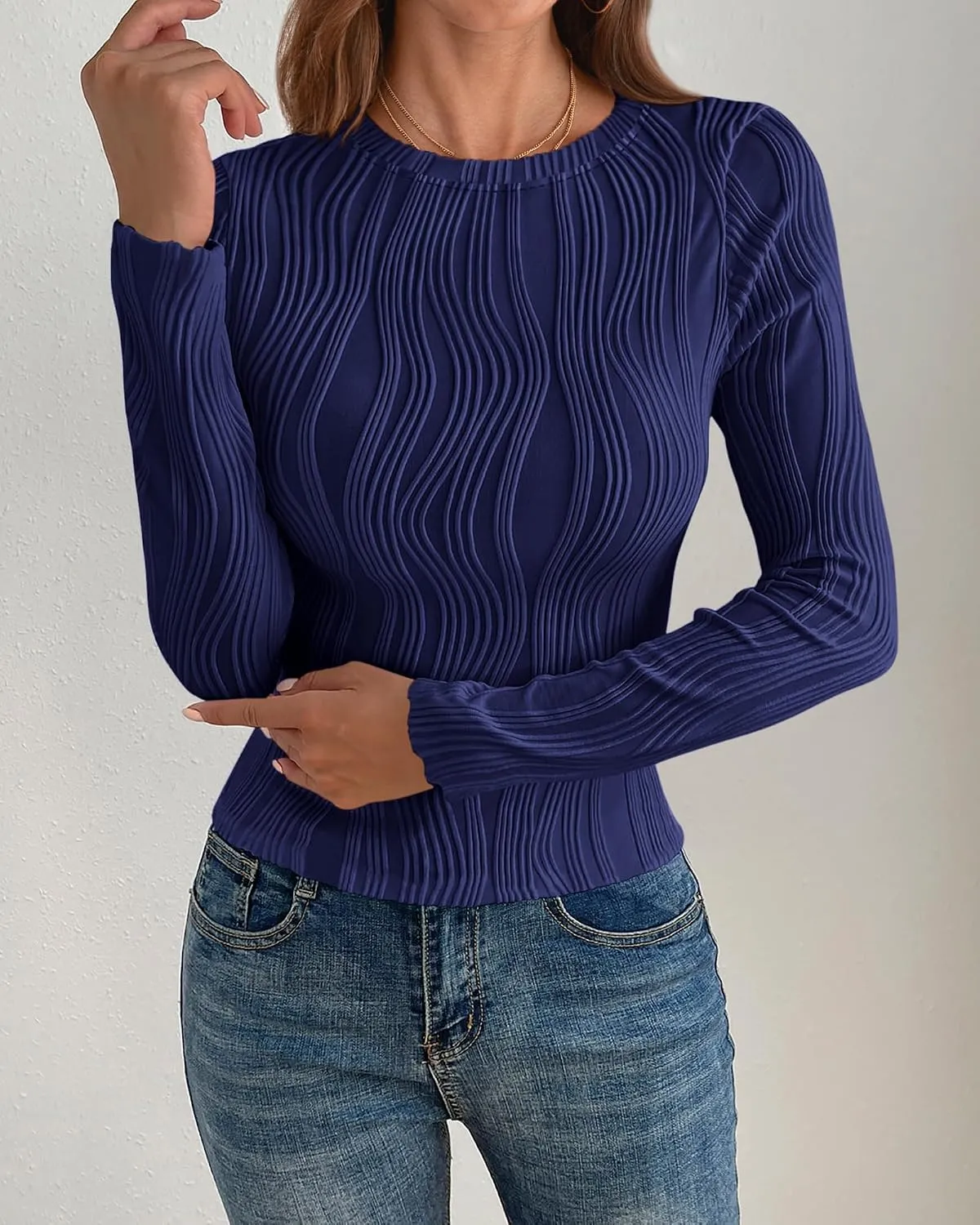 Y2K Long Sleeve Tee — Navy — view 2