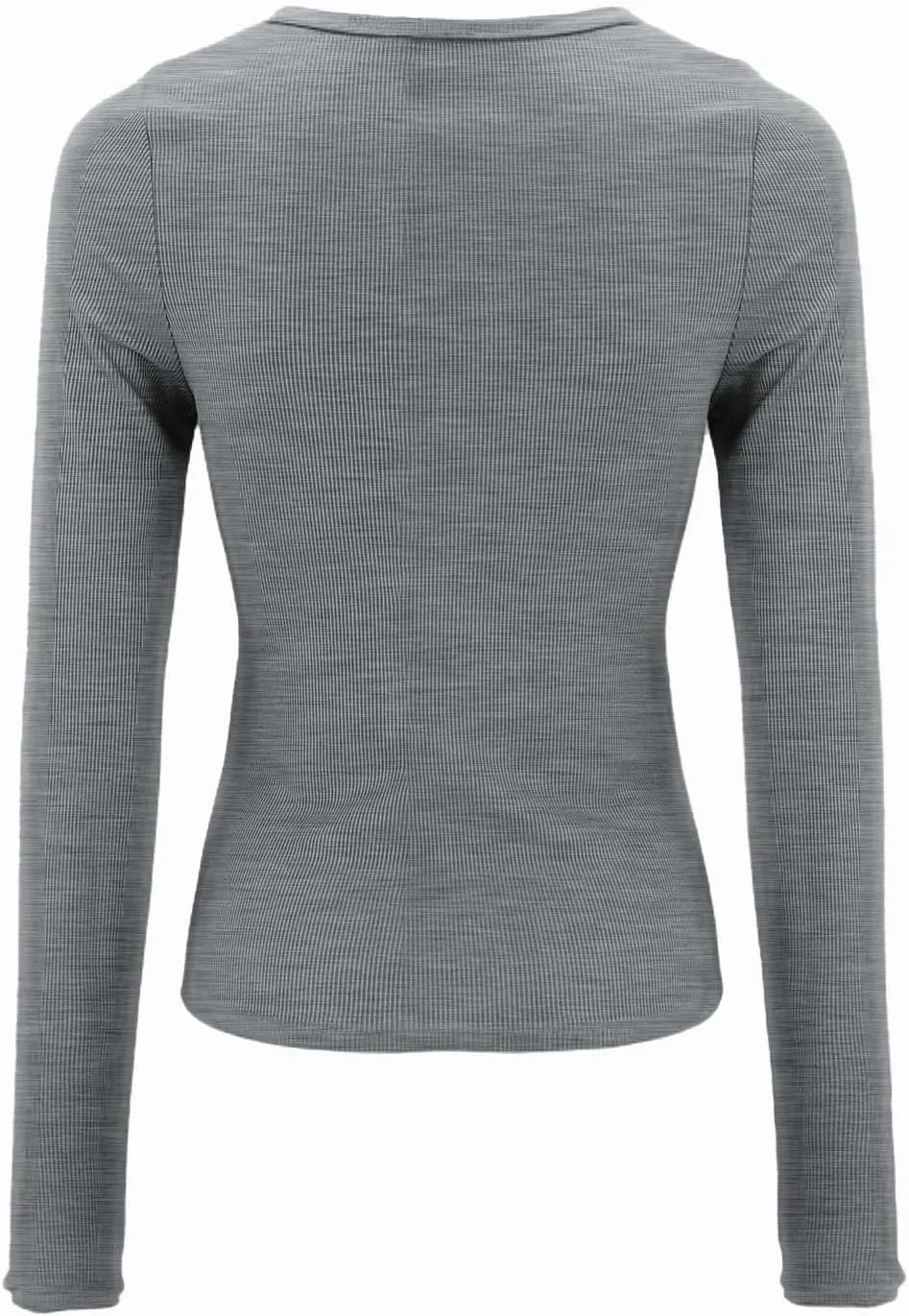 Ribbed Henley Long Sleeve — Lightgrey — view 3