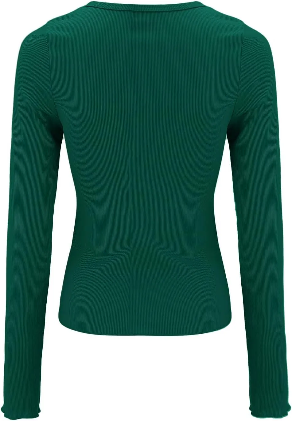 Ribbed Henley Long Sleeve — Camouflage Green — view 4