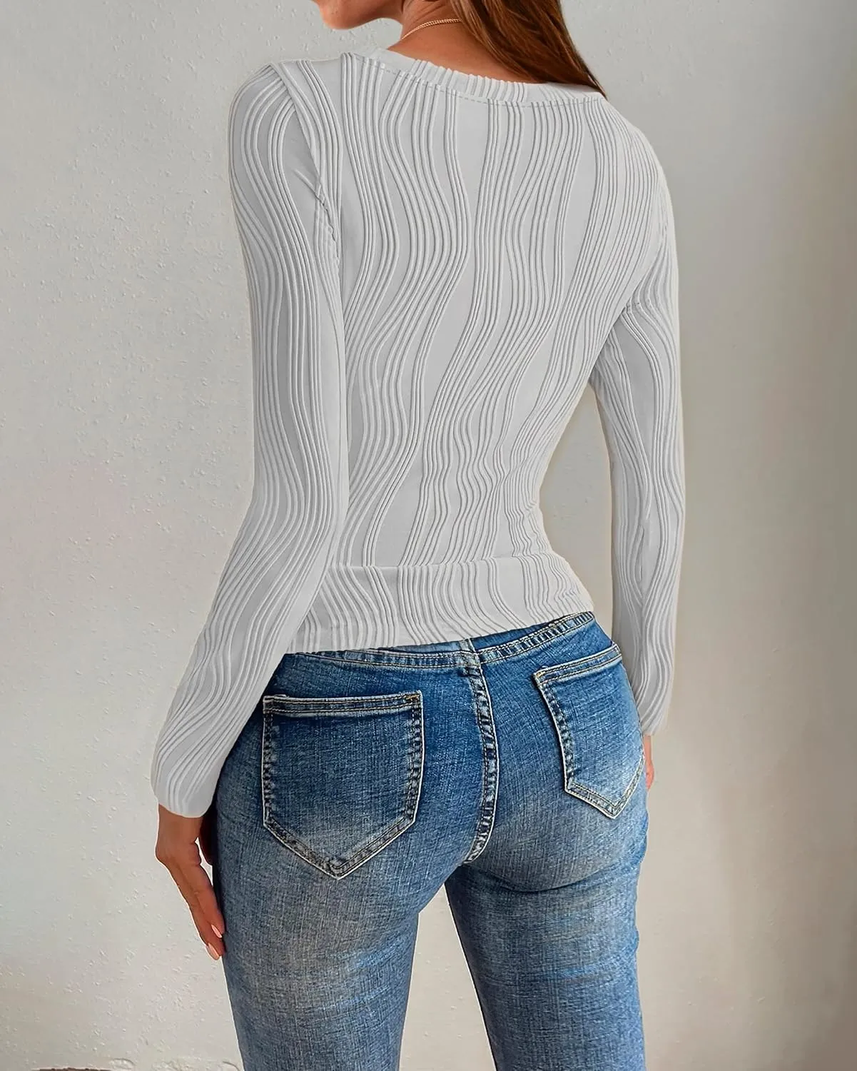Y2K Long Sleeve Tee — Light Grey — view 3