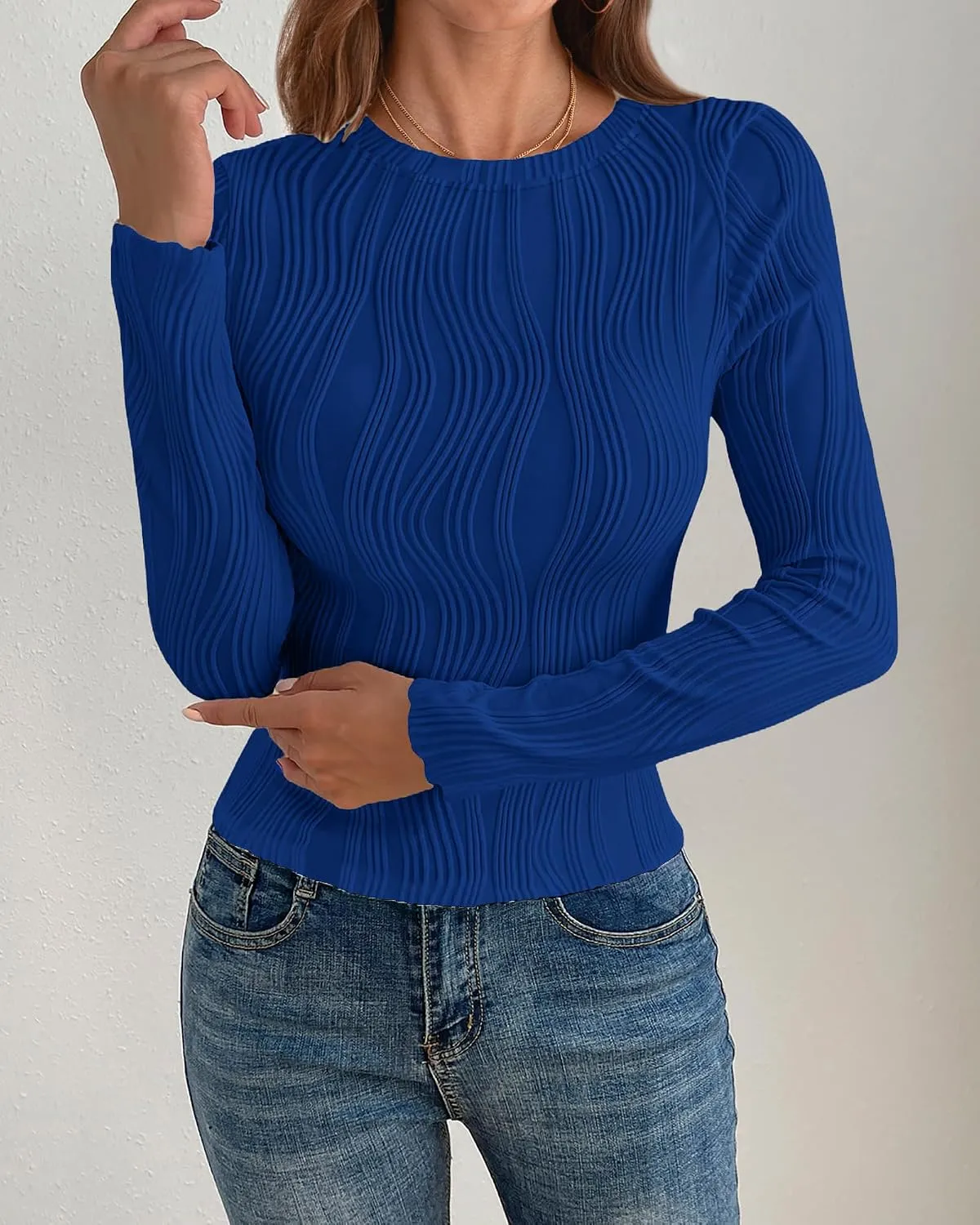 Y2K Long Sleeve Tee — Royal Blue — view 2