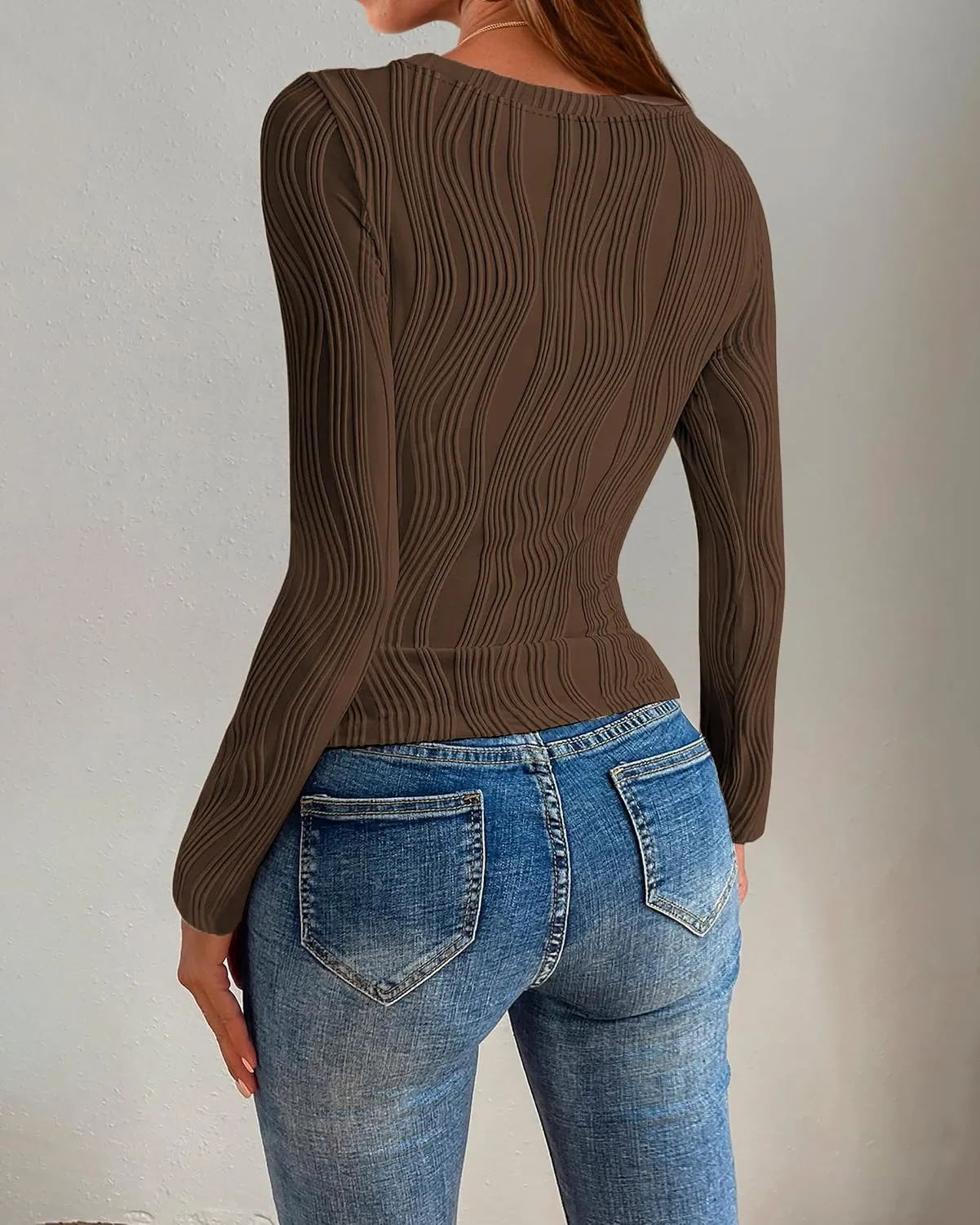 Y2K Long Sleeve Tee — Coffee — view 3