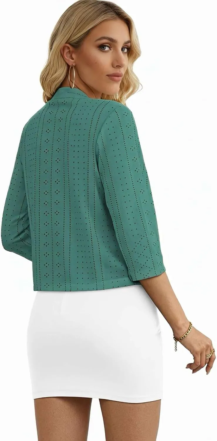 Lightweight Open-Front Cardigan — Sage Green — view 4