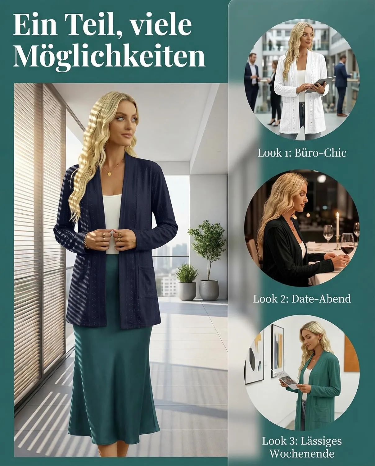 Pointelle Open-Front Cardigan — view 5
