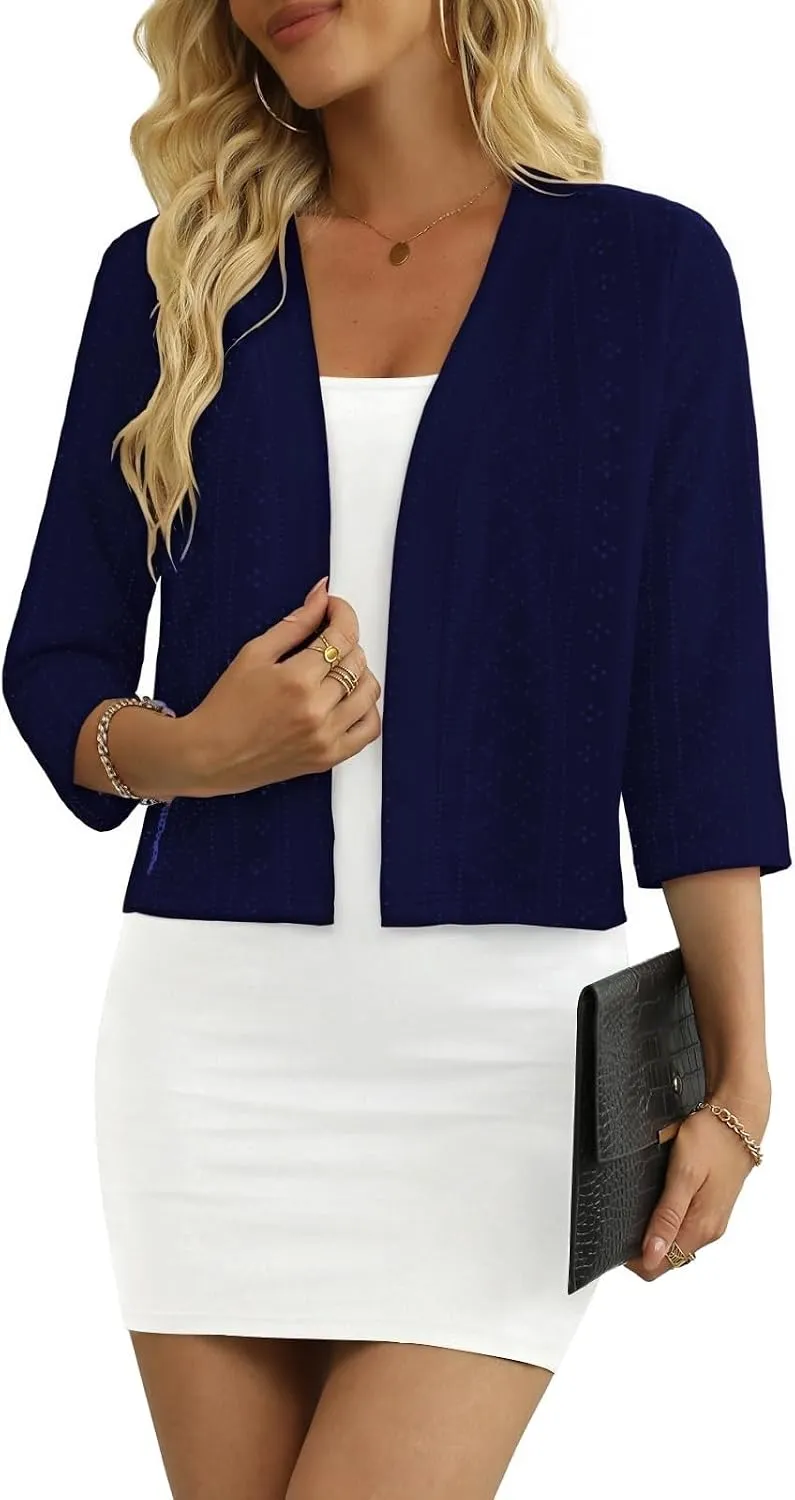 Lightweight Open-Front Cardigan — Navy