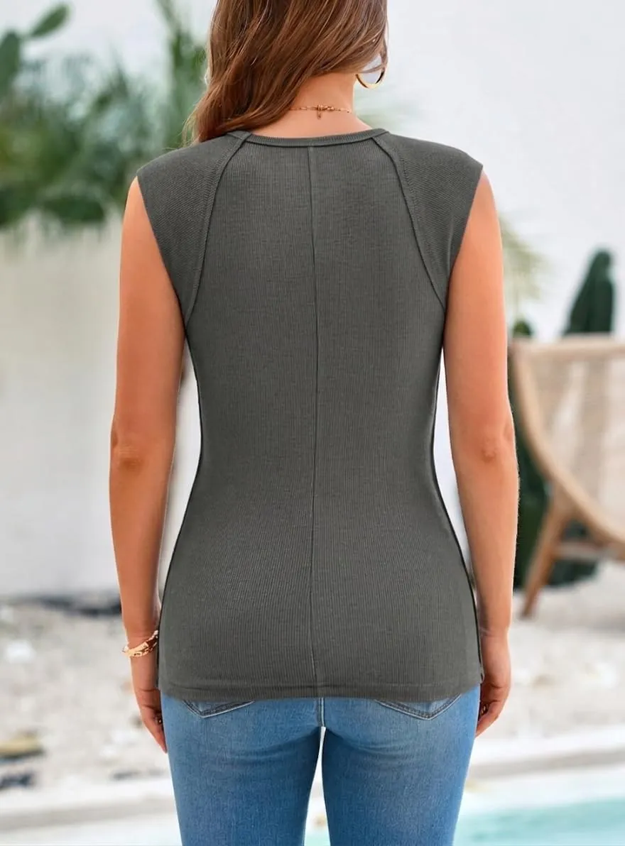 Sleeveless Elegant Tank — Darkgray — view 4